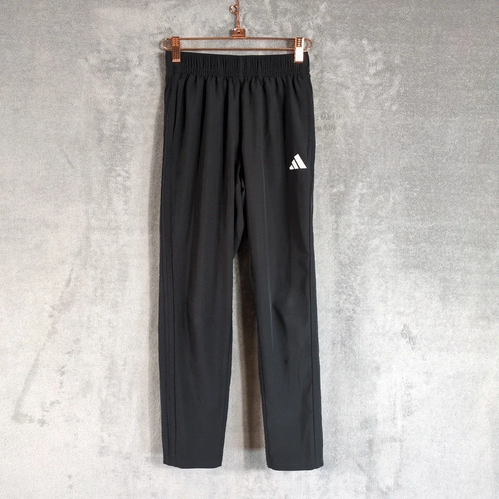 Adidas Kids Black Regular Fit Training Pants Athletic Joggers Size M‎ 10/12